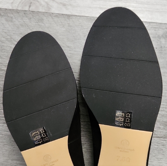 Marc Joseph Leonard St Black Nobuck Gold Embroidered Leather Loafers Womens 7.5 - Picture 11 of 13